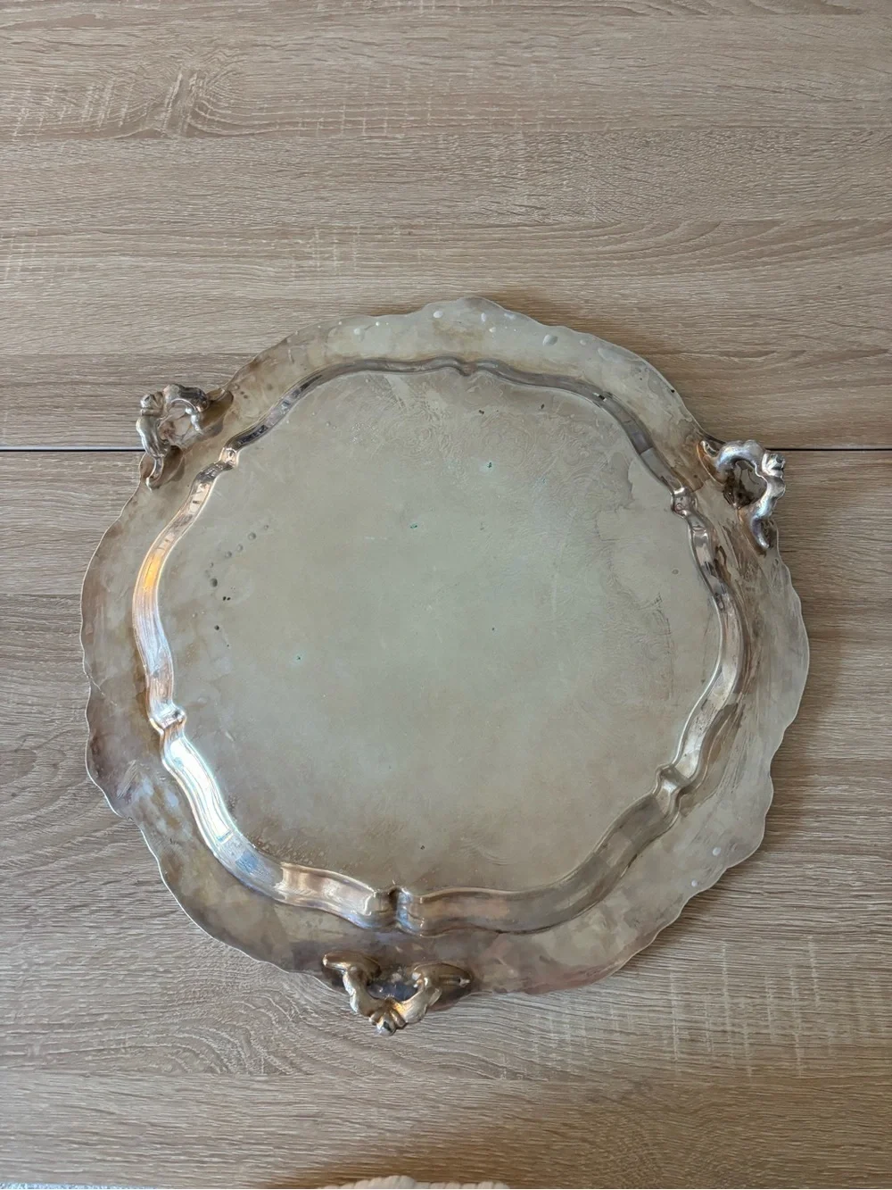 Ornate FB Rogers Silver Serving Tray - Floral Border with Feet - 17in x 17in - Picture 8 of 9